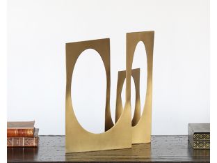 Overlapping Ovals Brass Sculpture - Cleared