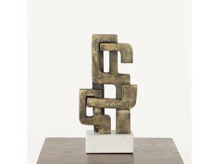Metal Aqueduct Sculpture on Marble Base - Cleared