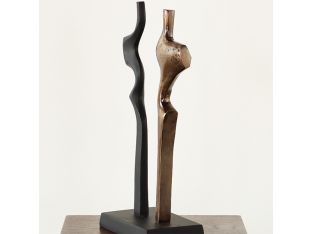  Black & Brass Abstract Standing Figures - Cleared