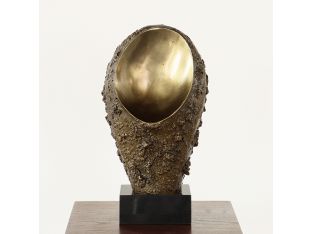 Cast Iron Textured Meteor Sculpture - Cleared