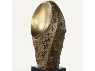 Cast Iron Textured Meteor Sculpture - Cleared