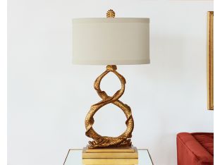Gold Intertwined Eel Table Lamp - Cleared Decor