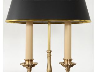 Brass Table Lamp w/ Twin Candle Base - Cleared