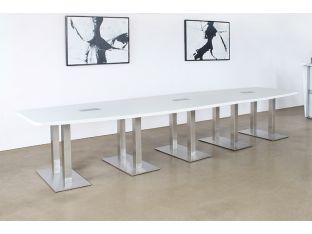 10' - 14'  Adjustable Conference Table W/White Top