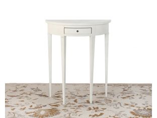 Chelsea Textiles Gustavian Demilune Console in White