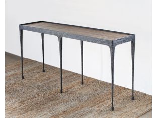 Hammered Iron Console with Reclaimed Pine Top