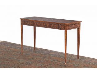 Mahogany Console Table with Circle Patterned Freize