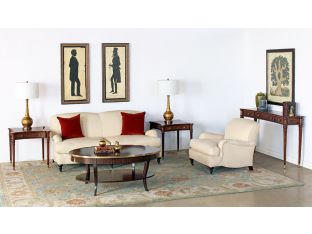 Flame Walnut Side Table With Tapered Legs