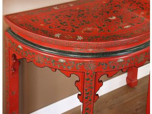 Vintage Red And Gold Style Chinese Console