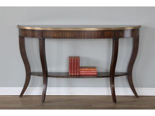 Regency Demi Lune Console With Brass Accent