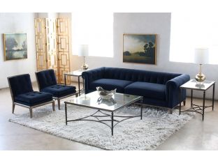 Griffon Tufted Sofa in Plush Navy