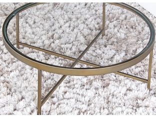 Mitchell Gold Vienna Round Cocktail Table in Antique Brass