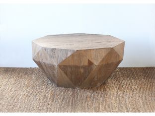 Reclaimed Elm Faceted Coffee Table