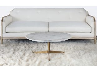 Round Marble Coffee Table W/Brass Tripod Base