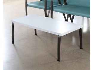 White Coffee Table With Bronze Legs
