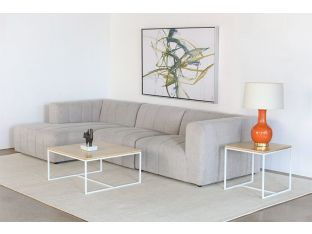  Blonde Top With White Base Square Coffee Table