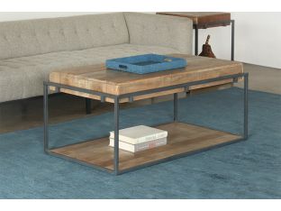 Acacia Wood Coffee Table With Iron Frame