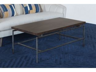 Mango Wood Top Coffee Table With Iron Base