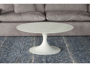 Matte Grey Sculptural Round Coffee Table
