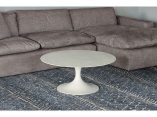 Matte Grey Sculptural Round Coffee Table