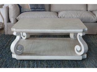 Scrolled Leg French Provincial Style Coffee Table