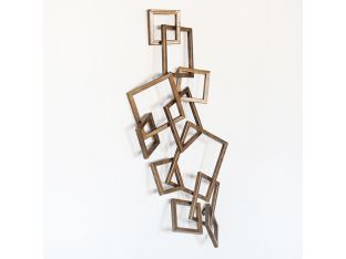 Brass Squared Wall Sculpture- Cleared Decor