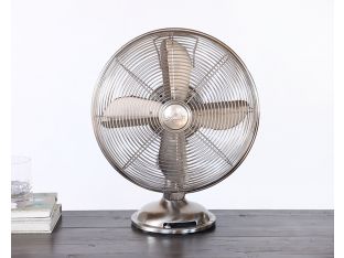 Vintage Stainless Steel Industrial Table Fan