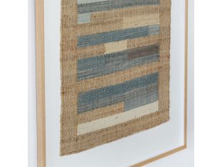 Lineage Blue And Tan Woven Textile 36W X 48H