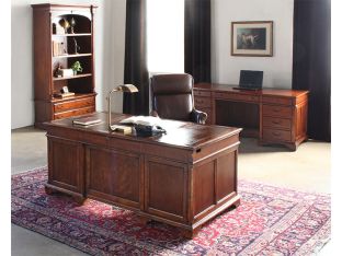 Weathered Cherry Executive Desk