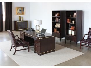 C-Suite Brown Tufted Leather Executive Arm Chair
