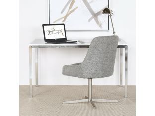 Gray Upholstered Office Chair With Swivel Base