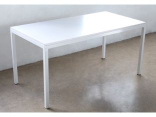 5' Office Table with White Frame and White Top