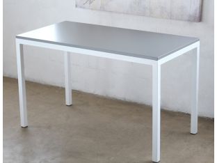 4' Office Table with White Frame and Gray Top
