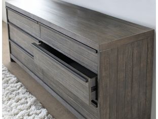 Gray-Washed Reclaimed Wood 6 Drawer Dresser