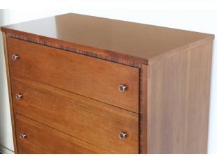 Mid-Century 4 Drawer Chest of Drawers with Decorative Frame Detailing, Vintage 1960's