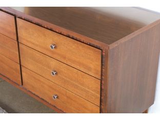 Mid-Century 6 Drawer Dresser with Decorative Frame Detailing, Vintage 1960's