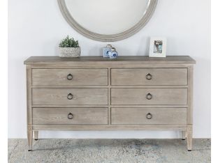 Washed Elm Dresser With 6 Drawers