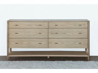 Danish Style Ash Dresser with Woven Shelf