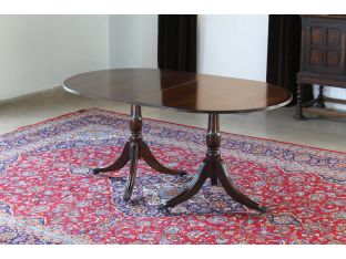 Oval Mahogany Double Pedestal Dining Table, Circa 1960