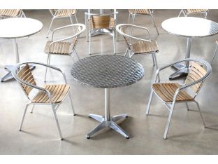Allan Bistro Table in Stainless Steel and Aluminum