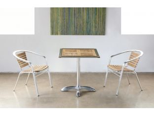 Teak and Aluminum Bistro Table
