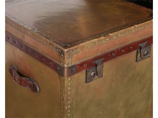 Vintage Brass Trunk End Table