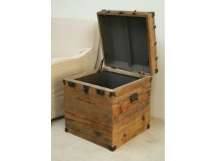 Bleached Pine Box End Table