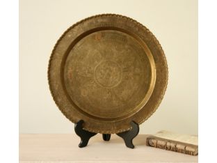 Middle Eastern Brass Plate Tea Table