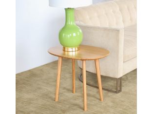 Modern Bamboo Oval End Table