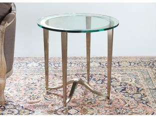 Miramont Round Chairside Table with Glass Top