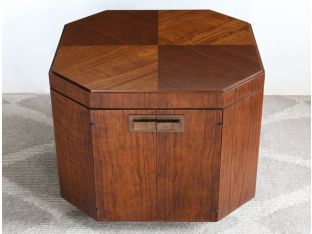 Mid-Century Octagonal Wood Founders Side Table, Vintage 1960's