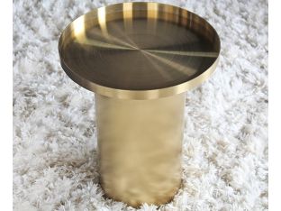 Titanium Gold Drum End Table