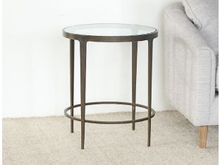 Roundabout End Table in Antique Pewter