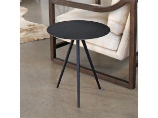 Rubbed Black Iron Tripod End Table